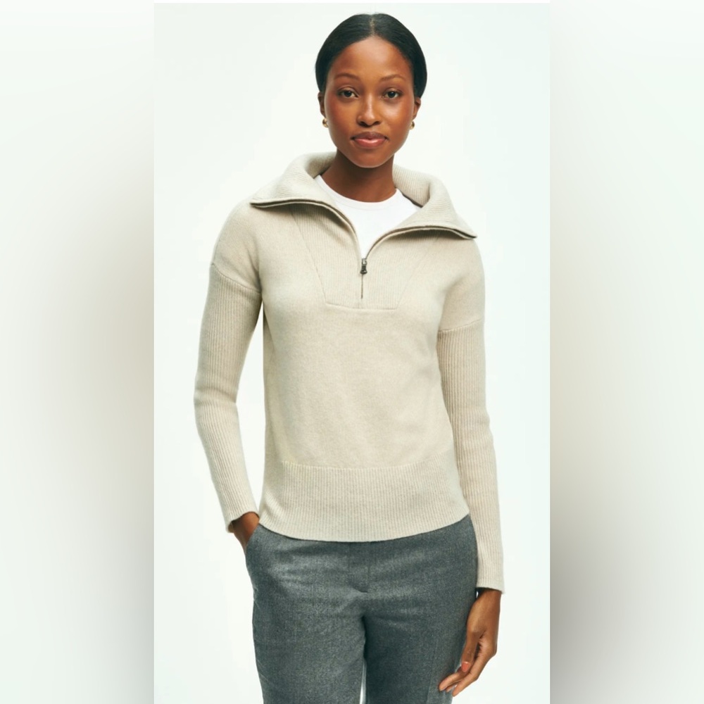 Brooks Brother Wool Cashmere Half-Zip Sweater